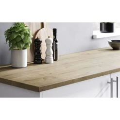 28mm Matt Brown Oak Effect Laminate & Particle Board Post-formed Kitchen Worktop, (L)2400mm -Prime Kitchen 28mm matt brown oak effect laminate particle board post formed kitchen worktop l 2400mm3663602636168 02i bq