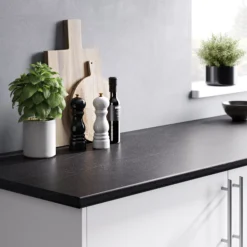 28mm Matt Dark Grey Stone Effect Laminate & Particle Board Post-formed Kitchen Worktop, (L)2400mm -Prime Kitchen 28mm matt dark grey stone effect laminate particle board post formed kitchen worktop l 2400mm3663602636175 21i