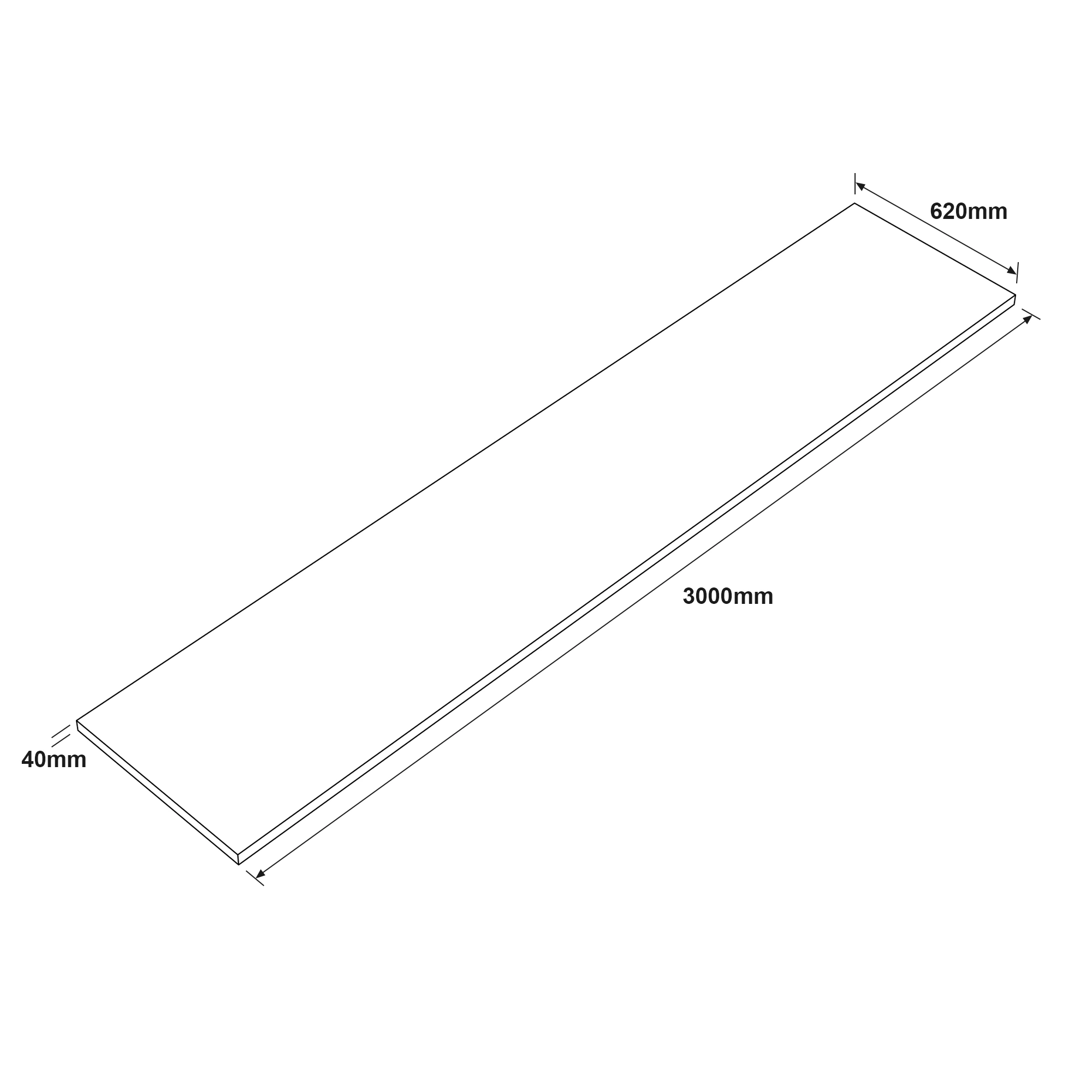 40mm Oak Harmony Oiled Solid Oak Chamfered Kitchen Worktop, (L)3000mm 6 40mm Oak Harmony Oiled Solid Oak Chamfered Kitchen Worktop, (L)3000mm - Image 4
