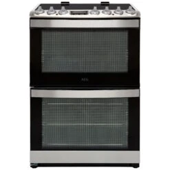 AEG CIB6733ACM_SS 60cm Double Electric Cooker With Induction Hob - Stainless Steel