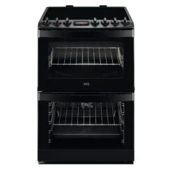 AEG CIB6742MCB_BK 60cm Double Electric Cooker With Induction Hob - Black