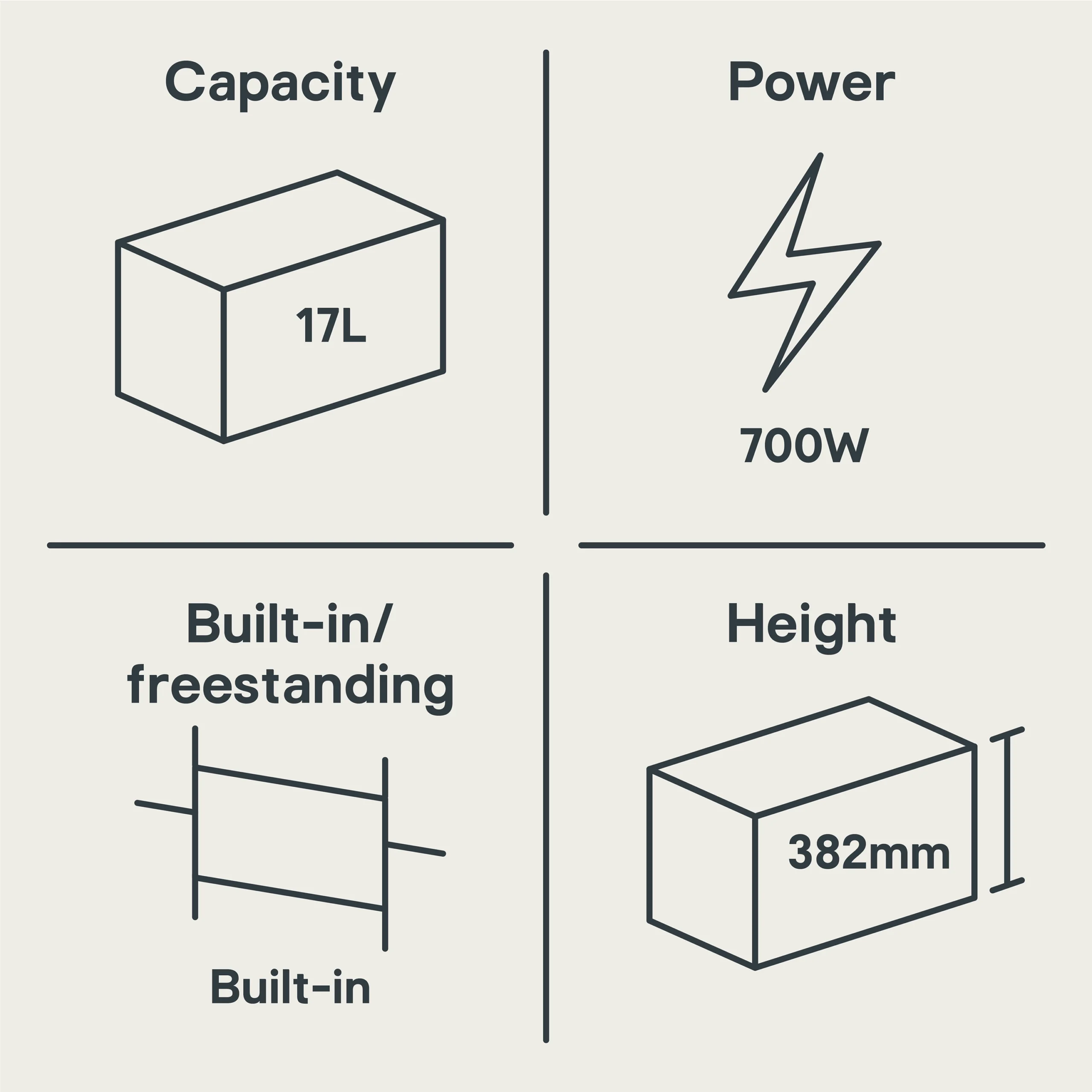 Beko BMOB17131X 17L Built-in Microwave - Stainless Steel 6 Beko BMOB17131X 17L Built-in Microwave - Stainless Steel - Image 4