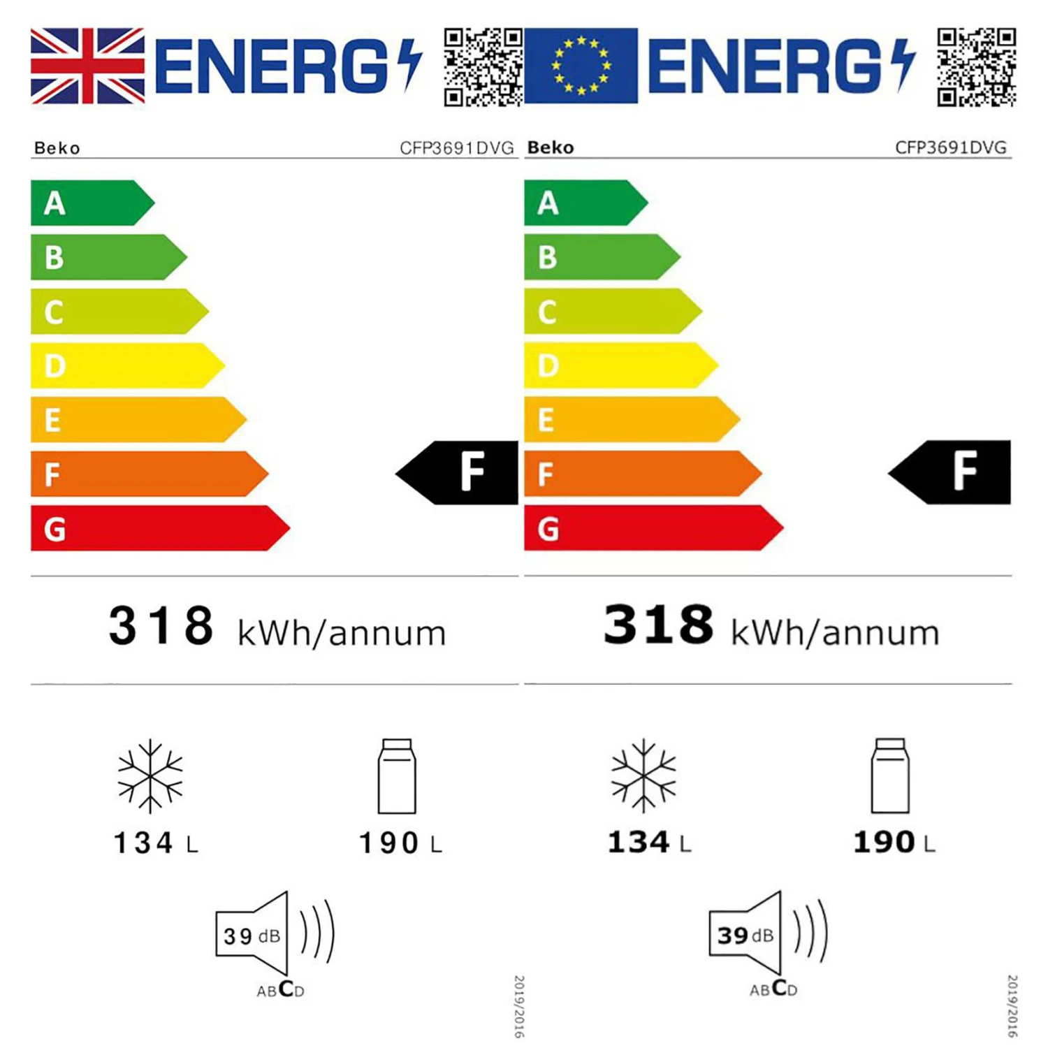 Beko CFP3691DVG 50:50 Freestanding Frost Free Fridge Freezer - Graphite 12 Beko CFP3691DVG 50:50 Freestanding Frost Free Fridge Freezer - Graphite - Image 10
