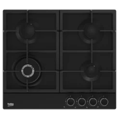 Beko HQBAW64225SB 4 Burner Black Gas Hob, (W)580mm