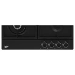 Beko HQBAW64225SB 4 Burner Black Gas Hob, (W)580mm -Prime Kitchen beko hqbaw64225sb 4 burner black gas hob w 580mm8690842475832 40c bq
