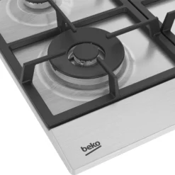 Beko HQBAW64225SX 4 Burner Stainless Steel Gas Hob, (W)580mm -Prime Kitchen beko hqbaw64225sx 4 burner stainless steel gas hob w 580mm8690842475849 41c bq