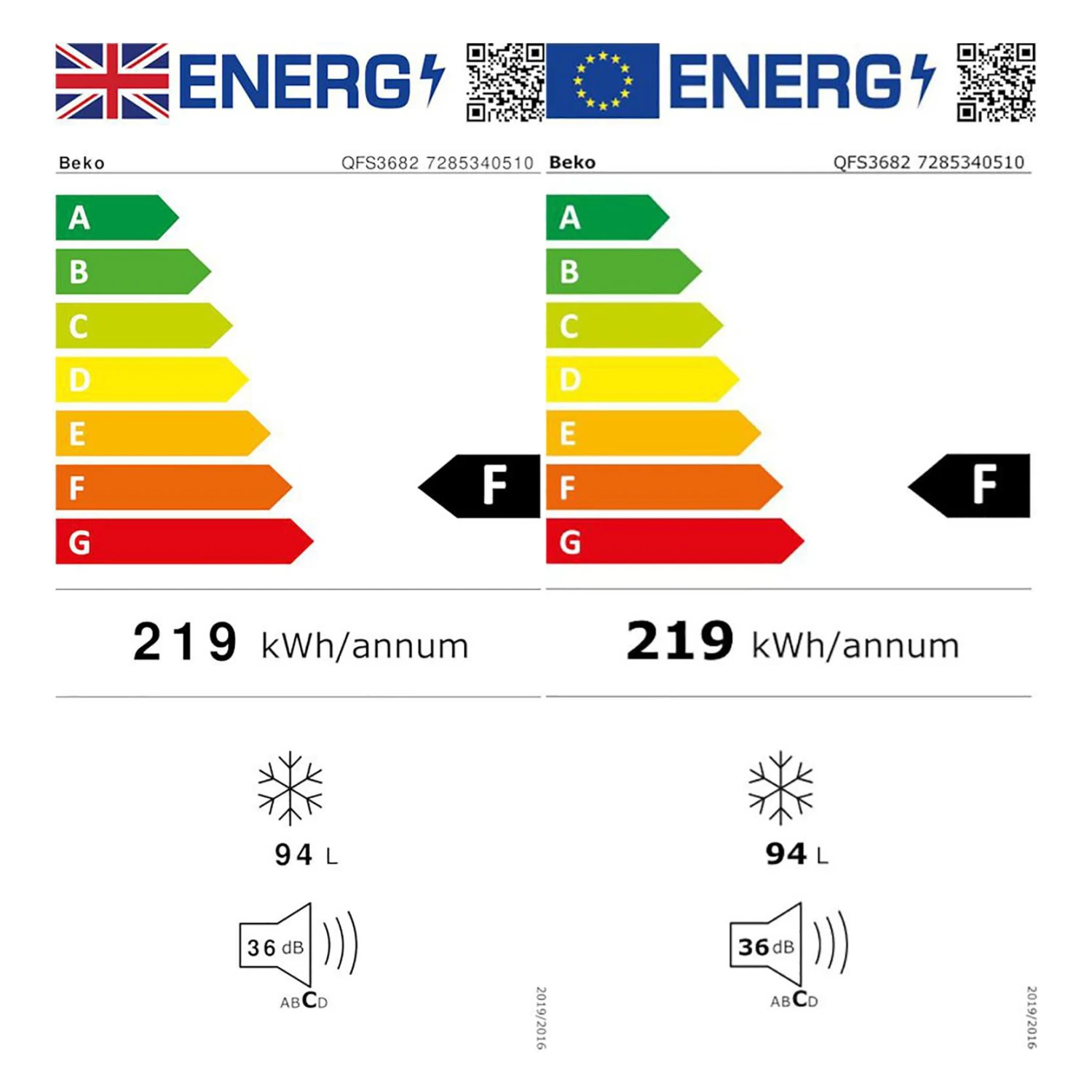 Beko QFS3682 Integrated Defrosting Freezer - White 5 Beko QFS3682 Integrated Defrosting Freezer - White - Image 3