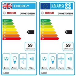 Bosch DWK67EM60B Black Glass & Stainless Steel Angled Cooker Hood, (W)60cm -Prime Kitchen bosch dwk67em60b black glass stainless steel angled cooker hood w 60cm4242005199723 EUP EN