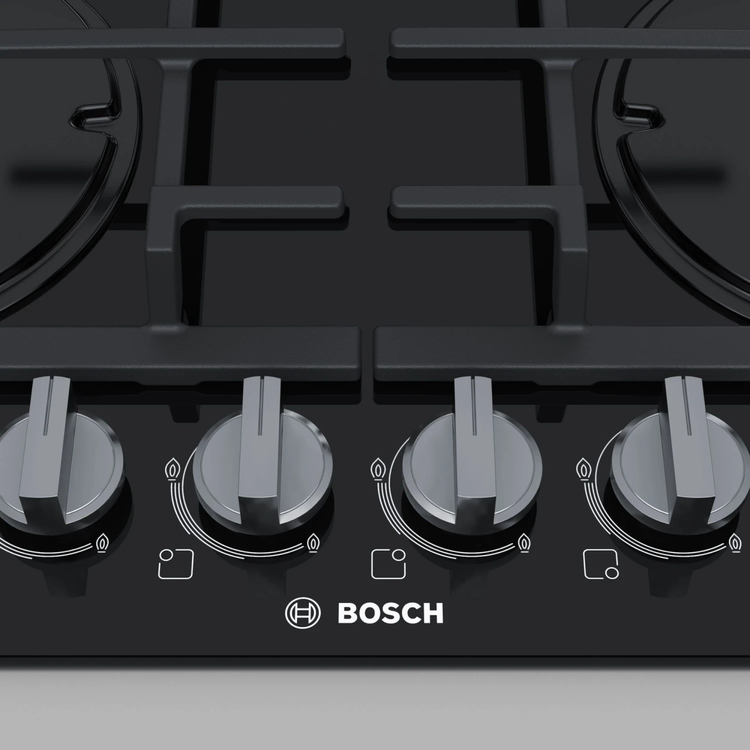 Bosch PNP6B6B90 59cm Gas Hob - Black Glass 4 Bosch PNP6B6B90 59cm Gas Hob - Black Glass - Image 2