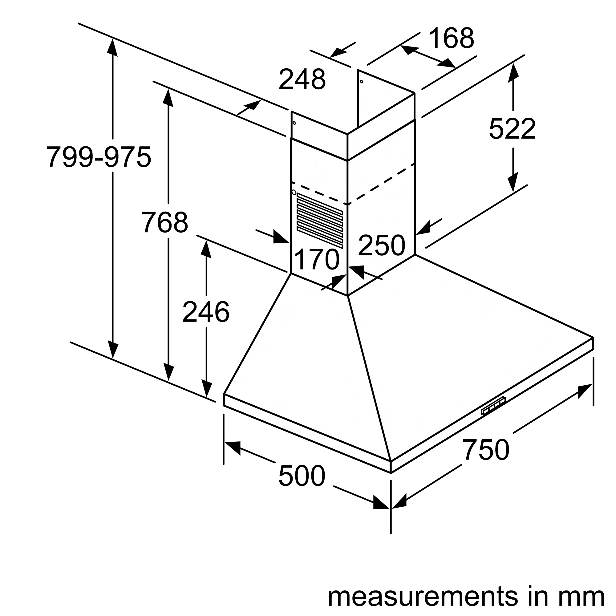 Bosch Serie 2 DWP74BC50B Stainless Steel Chimney Cooker Hood, (W)75cm 7 Bosch Serie 2 DWP74BC50B Stainless Steel Chimney Cooker Hood, (W)75cm - Image 5