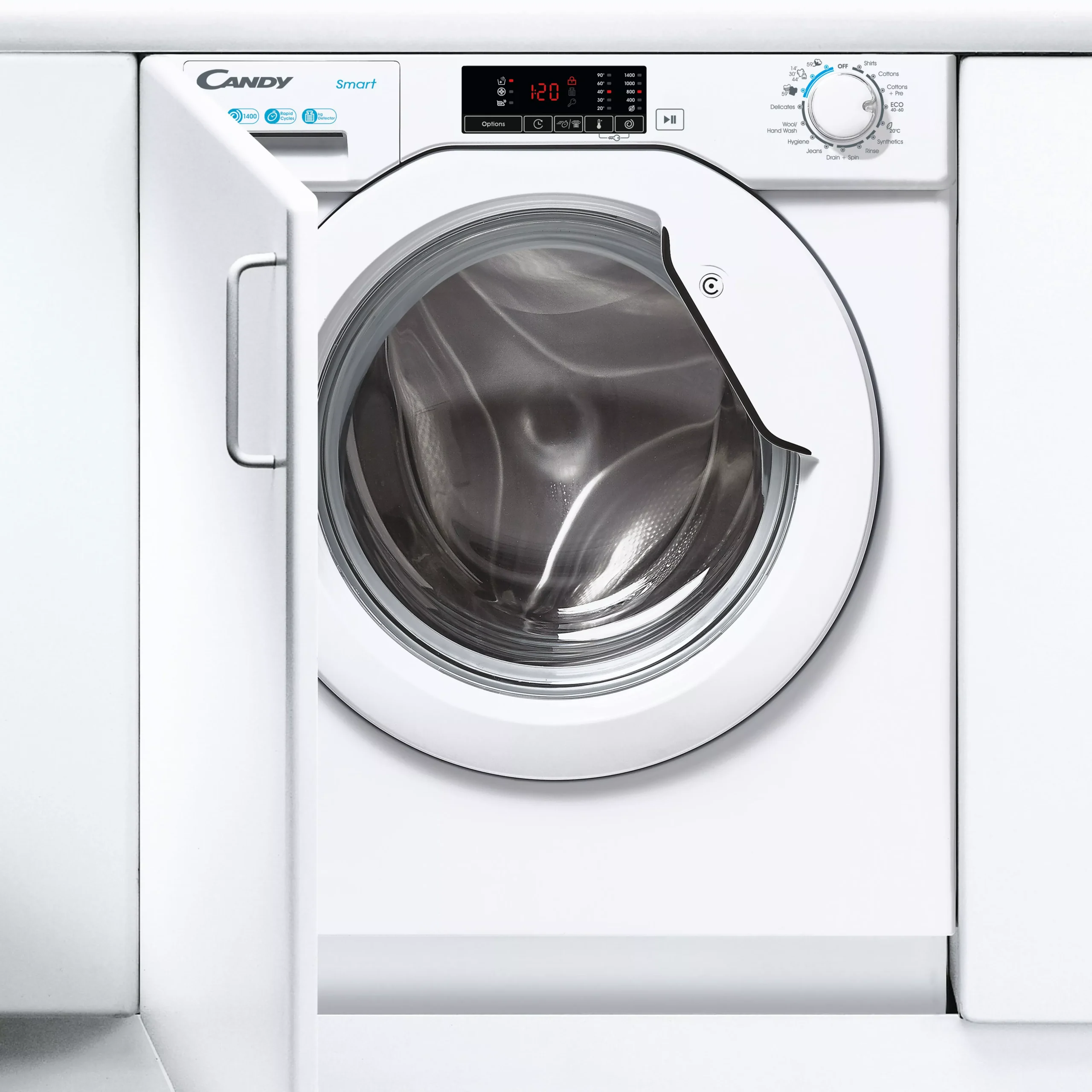 Candy CBW 48D1W4-80 8kg Built-in 1400rpm Washing Machine - White 6 Candy CBW 48D1W4-80 8kg Built-in 1400rpm Washing Machine - White - Image 4