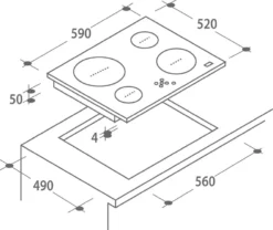 Candy CH64CCB 59cm Ceramic Hob - Black 7 Candy CH64CCB 59cm Ceramic Hob - Black -Prime Kitchen candy ch64ccb 59cm ceramic hob black8016361954878 01t