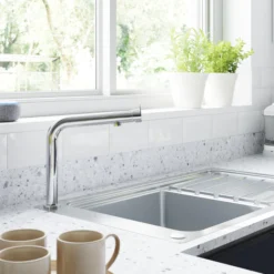 Cascabel Chrome-plated Kitchen Side Lever Tap -Prime Kitchen cascabel chrome plated kitchen side lever tap5059340453897 01i