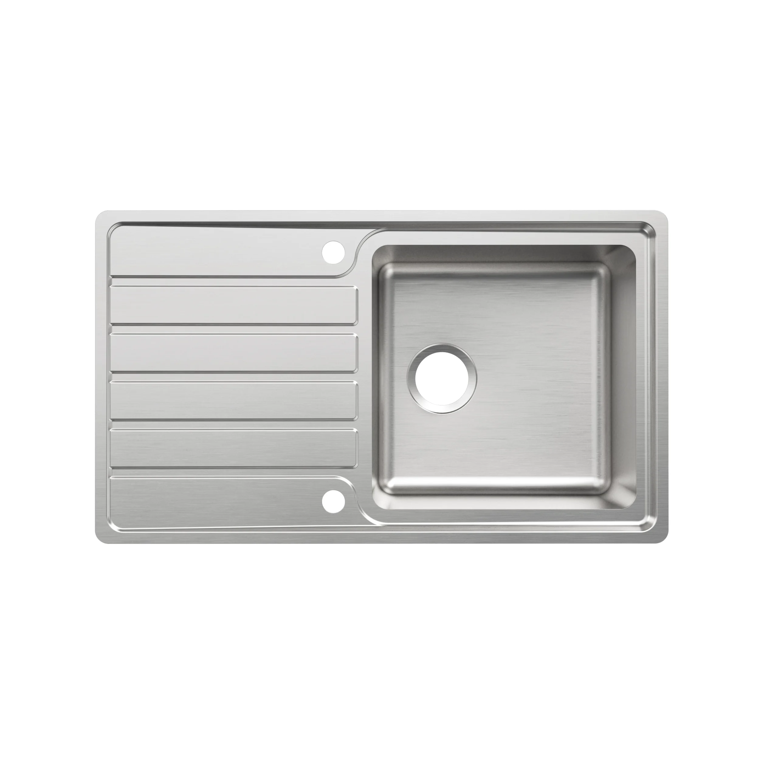 Cooke & Lewis Apollonia Brushed Silver Stainless Steel 1 Bowl Sink & Drainer 500mm X 864mm 3 Cooke & Lewis Apollonia Brushed Silver Stainless Steel 1 Bowl Sink & Drainer 500mm X 864mm