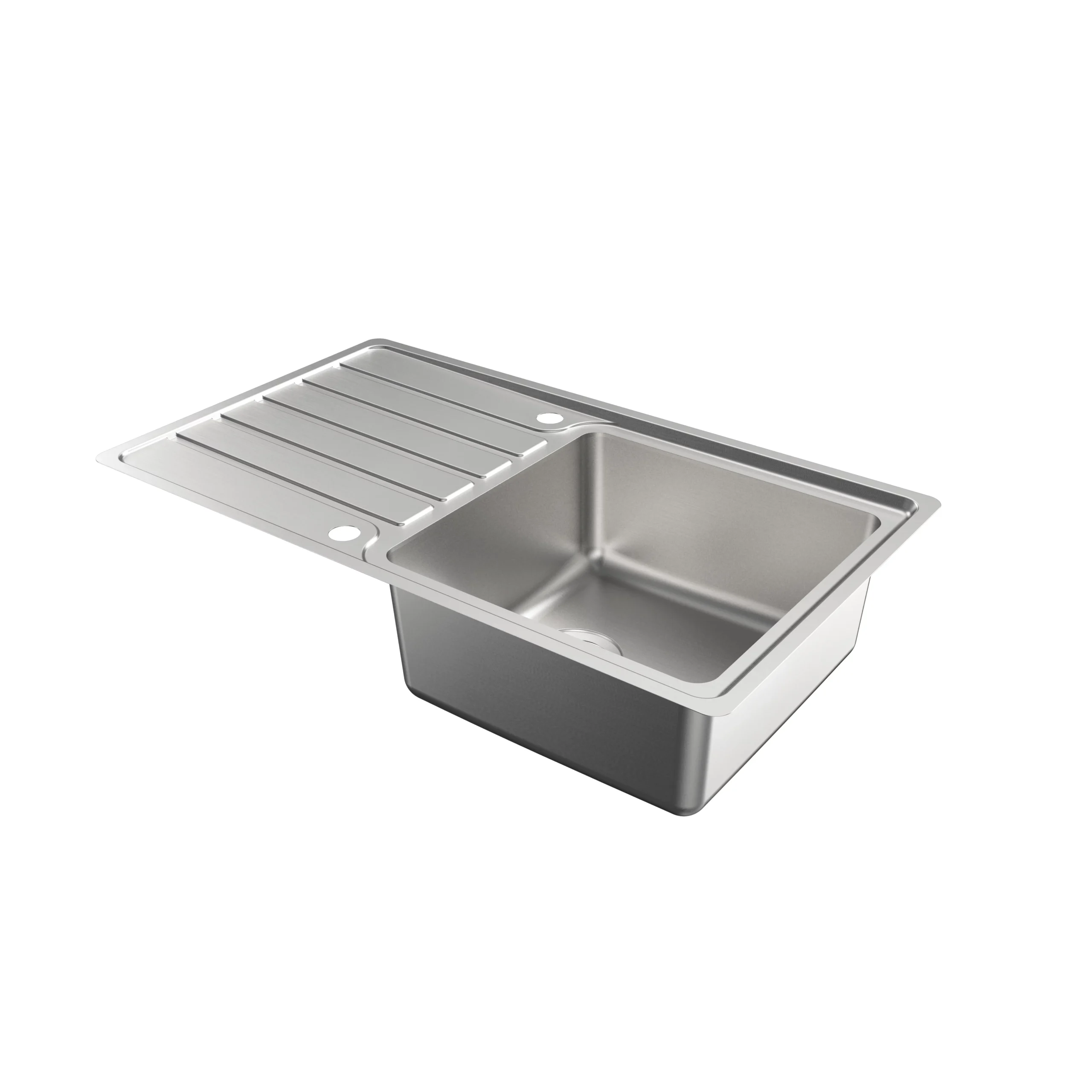 Cooke & Lewis Apollonia Brushed Silver Stainless Steel 1 Bowl Sink & Drainer 500mm X 864mm 4 Cooke & Lewis Apollonia Brushed Silver Stainless Steel 1 Bowl Sink & Drainer 500mm X 864mm - Image 2