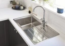 Cooke & Lewis Apollonia Brushed Silver Stainless Steel 1 Bowl Sink & Drainer 500mm X 864mm 17 Cooke & Lewis Apollonia Brushed Silver Stainless Steel 1 Bowl Sink & Drainer 500mm X 864mm -Prime Kitchen cooke lewis apollonia brushed silver stainless steel 1 bowl sink drainer 500mm x 864mm5059340118437 07i