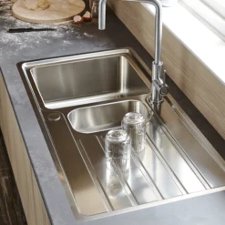Cooke & Lewis Apollonia Grey Stainless Steel 1.5 Bowl Sink & Drainer 500mm X 1000mm 9 Cooke & Lewis Apollonia Grey Stainless Steel 1.5 Bowl Sink & Drainer 500mm X 1000mm -Prime Kitchen cooke lewis apollonia grey stainless steel 1 5 bowl sink drainer 500mm x 1000mm3663602792000 01i