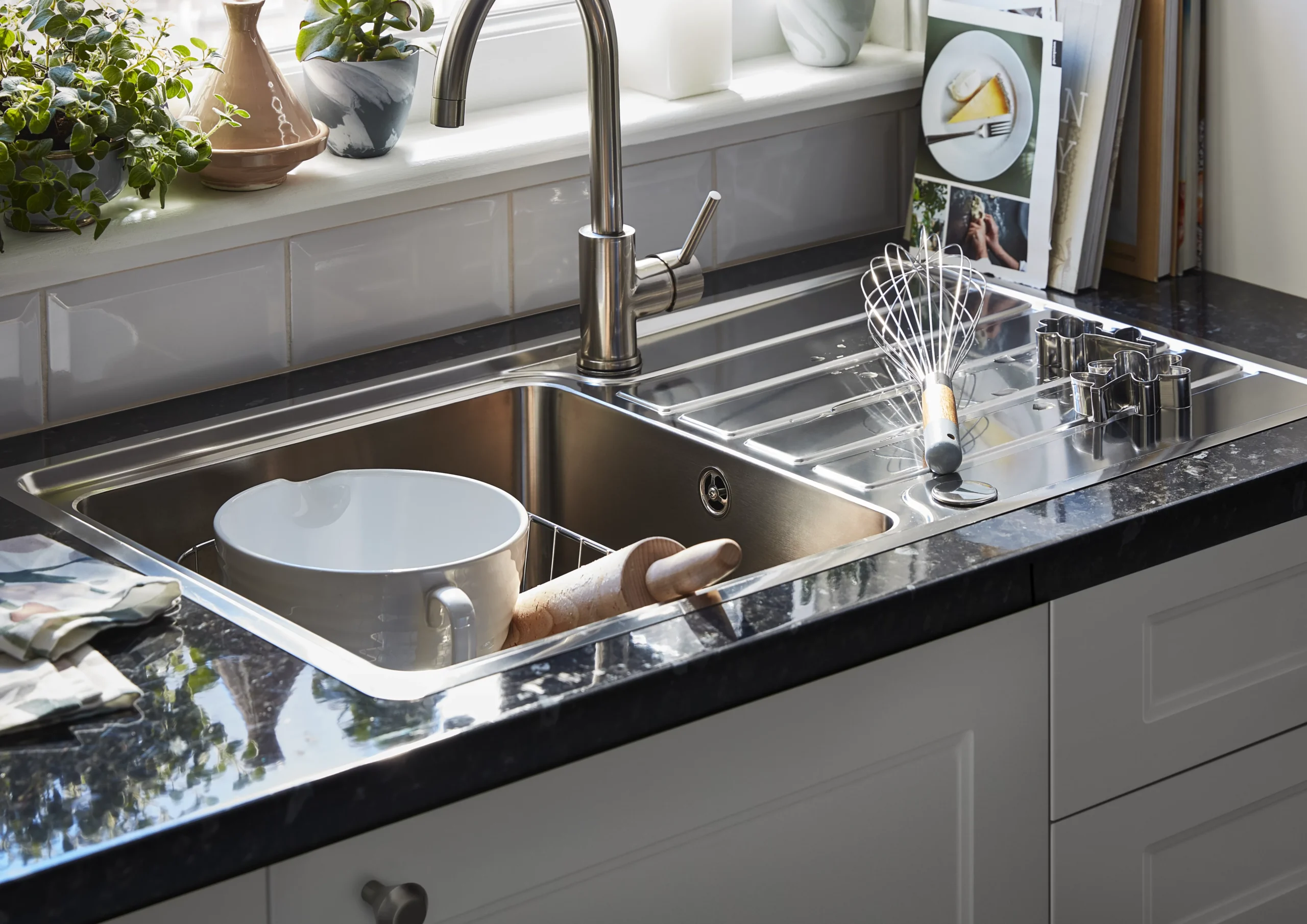 Cooke & Lewis Apollonia Grey Stainless Steel 1 Bowl Sink & Drainer 500mm X 860mm 12 Cooke & Lewis Apollonia Grey Stainless Steel 1 Bowl Sink & Drainer 500mm X 860mm - Image 10