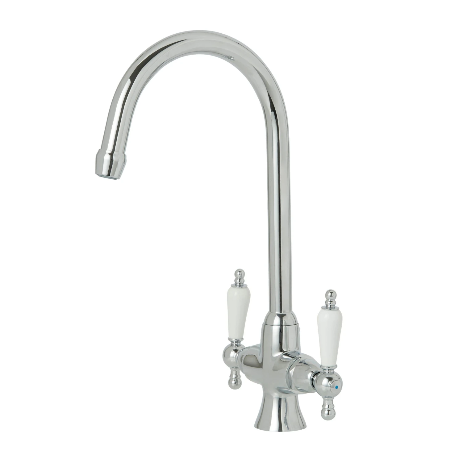 Cooke & Lewis Apsley Chrome Effect Kitchen Twin Lever Tap 4 Cooke & Lewis Apsley Chrome Effect Kitchen Twin Lever Tap - Image 2