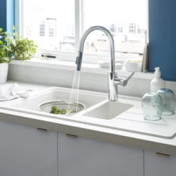 Cooke & Lewis Arber White Composite Quartz 1.5 Bowl Sink & Drainer 500mm X 900mm -Prime Kitchen cooke lewis arber white composite quartz 1 5 bowl sink drainer 500mm x 900mm3663602900931 30i