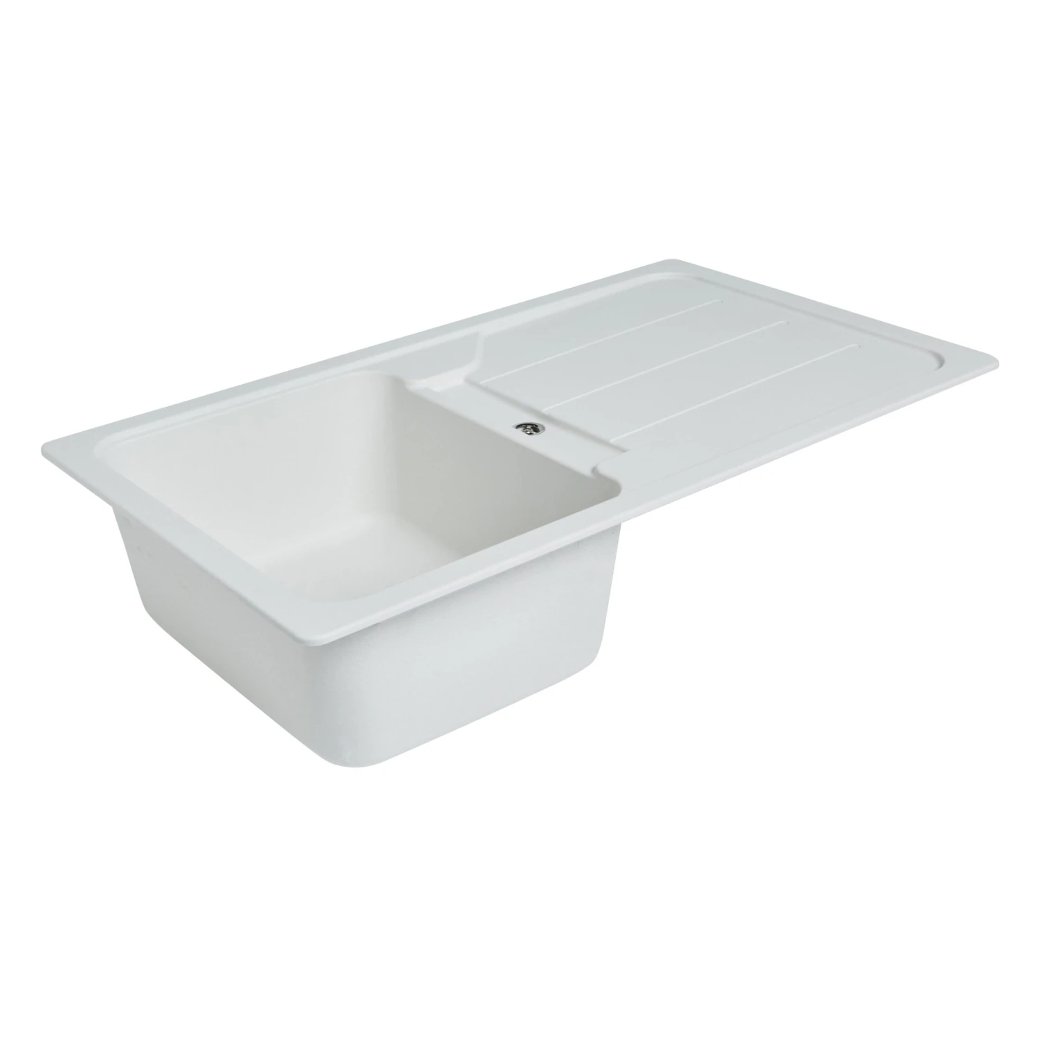Cooke & Lewis Arber White Composite Quartz 1 Bowl Sink & Drainer 500mm X 860mm 5 Cooke & Lewis Arber White Composite Quartz 1 Bowl Sink & Drainer 500mm X 860mm - Image 3