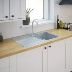 Cooke & Lewis Arber White Composite Quartz 1 Bowl Sink & Drainer 500mm X 860mm 11 Cooke & Lewis Arber White Composite Quartz 1 Bowl Sink & Drainer 500mm X 860mm -Prime Kitchen cooke lewis arber white composite quartz 1 bowl sink drainer 500mm x 860mm3663602900924 03bq