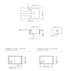 Cooke & Lewis Arber White Composite Quartz 1 Bowl Sink & Drainer 500mm X 860mm 12 Cooke & Lewis Arber White Composite Quartz 1 Bowl Sink & Drainer 500mm X 860mm -Prime Kitchen cooke lewis arber white composite quartz 1 bowl sink drainer 500mm x 860mm3663602900924 04bq