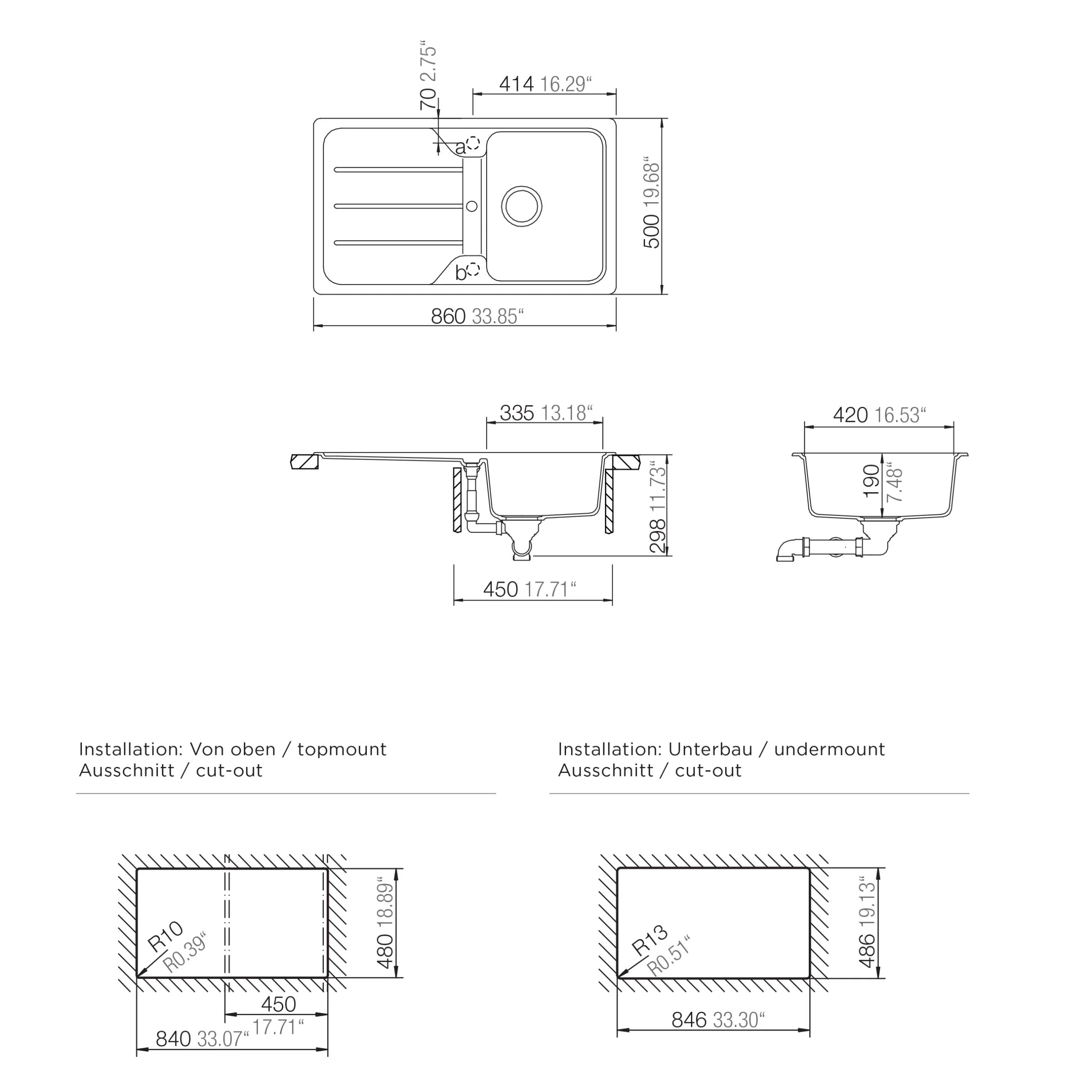 Cooke & Lewis Arber White Composite Quartz 1 Bowl Sink & Drainer 500mm X 860mm 7 Cooke & Lewis Arber White Composite Quartz 1 Bowl Sink & Drainer 500mm X 860mm - Image 5