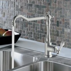 Cooke & Lewis Belmore Nickel Effect Kitchen Side Lever Tap -Prime Kitchen cooke lewis belmore nickel effect kitchen side lever tap3663602930372 05bq