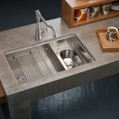 Cooke & Lewis Belmore Nickel Effect Kitchen Side Lever Tap -Prime Kitchen cooke lewis belmore nickel effect kitchen side lever tap3663602930372 06bq