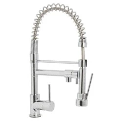 Cooke & Lewis Bilbrough Chrome Effect Kitchen Side Lever Spring Neck Tap