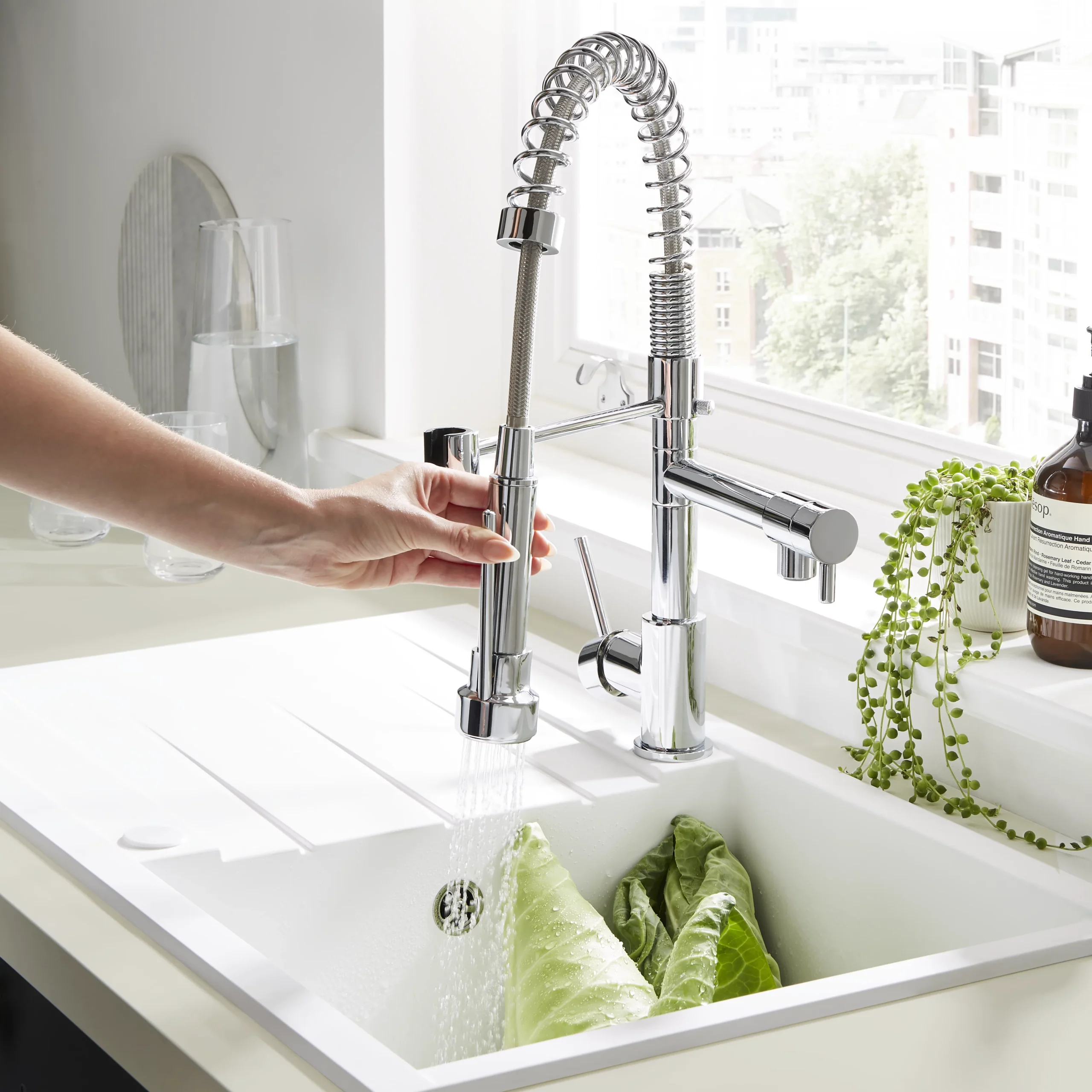 Cooke & Lewis Bilbrough Chrome Effect Kitchen Side Lever Spring Neck Tap 10 Cooke & Lewis Bilbrough Chrome Effect Kitchen Side Lever Spring Neck Tap - Image 8