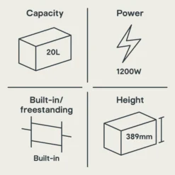 Cooke & Lewis BIMW20LUK 20L Built-in Microwave - Matt Black -Prime Kitchen cooke lewis bimw20luk 20l built in microwave matt black5059340213729 01t bq