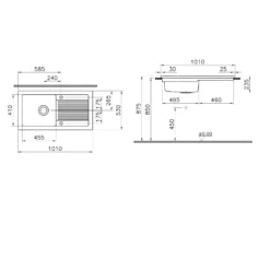 Cooke & Lewis Burbank White Ceramic 1 Bowl Sink & Drainer 525mm X 1010mm -Prime Kitchen cooke lewis burbank white ceramic 1 bowl sink drainer 525mm x 1010mm3663602901082 04bq