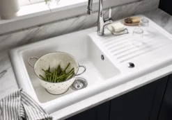 Cooke & Lewis Burbank White Ceramic 1 Bowl Sink & Drainer 525mm X 1010mm -Prime Kitchen cooke lewis burbank white ceramic 1 bowl sink drainer 525mm x 1010mm3663602901082 21i