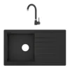 Cooke & Lewis Carvi Black Composite Quartz 1 Bowl Kitchen Sink & Tap Set -Prime Kitchen cooke lewis carvi black composite quartz 1 bowl kitchen sink tap set5059340138954 10c