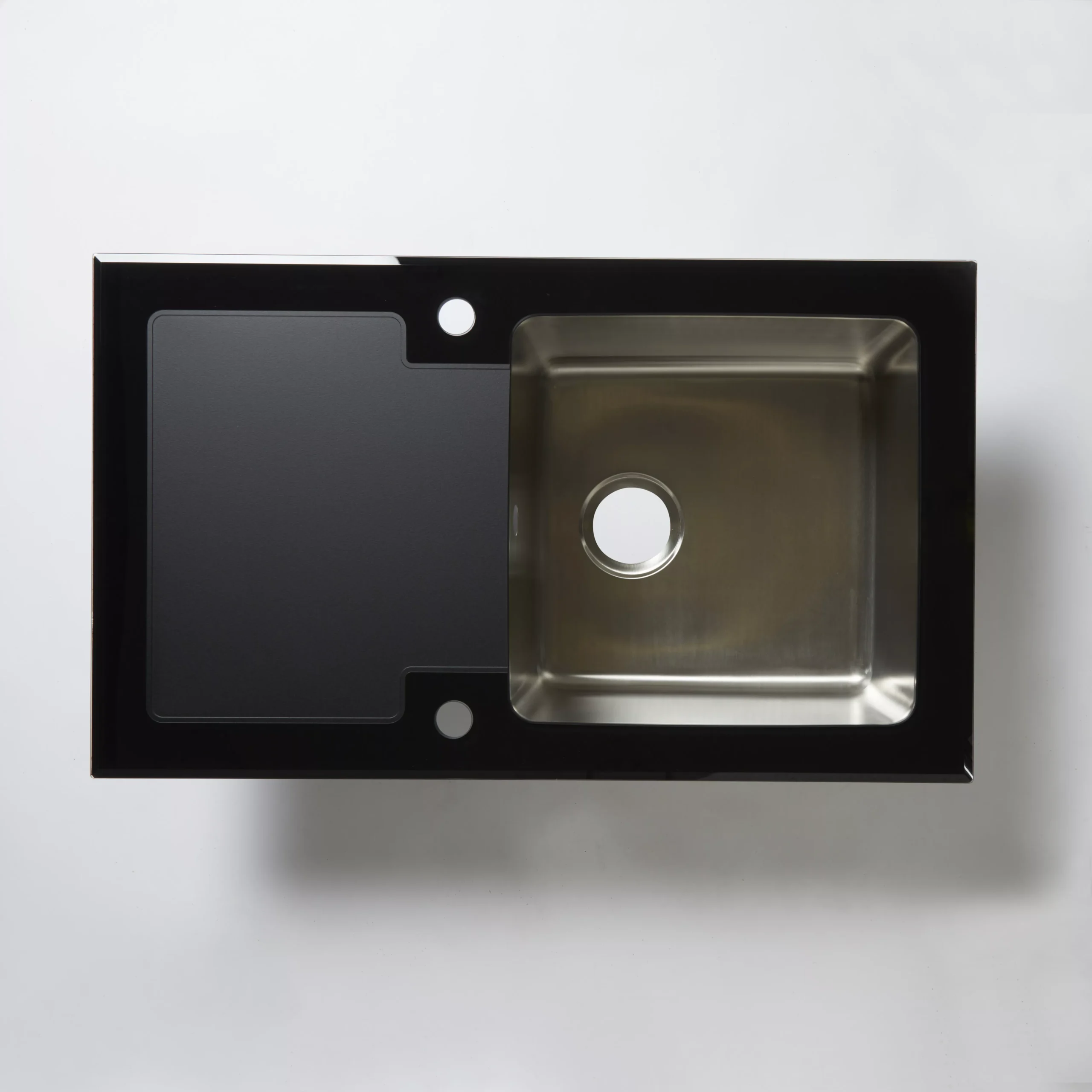 Cooke & Lewis Christianna Black Stainless Steel & Toughened Glass 1 Bowl Sink & Drainer 510mm X 860mm 4 Cooke & Lewis Christianna Black Stainless Steel & Toughened Glass 1 Bowl Sink & Drainer 510mm X 860mm - Image 2