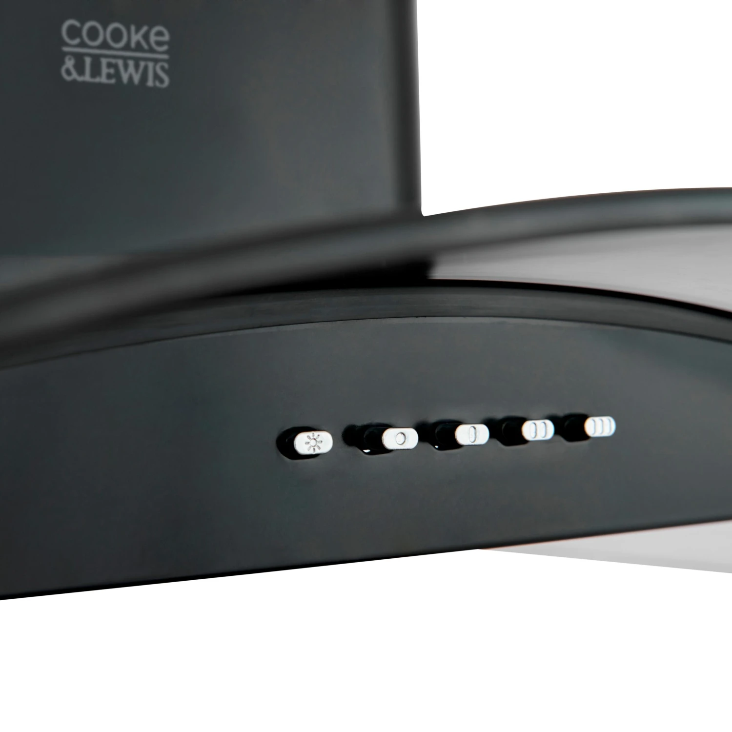 Cooke & Lewis CLCGB60 Black Glass & Stainless Steel Curved Cooker Hood, (W)60cm 6 Cooke & Lewis CLCGB60 Black Glass & Stainless Steel Curved Cooker Hood, (W)60cm - Image 4