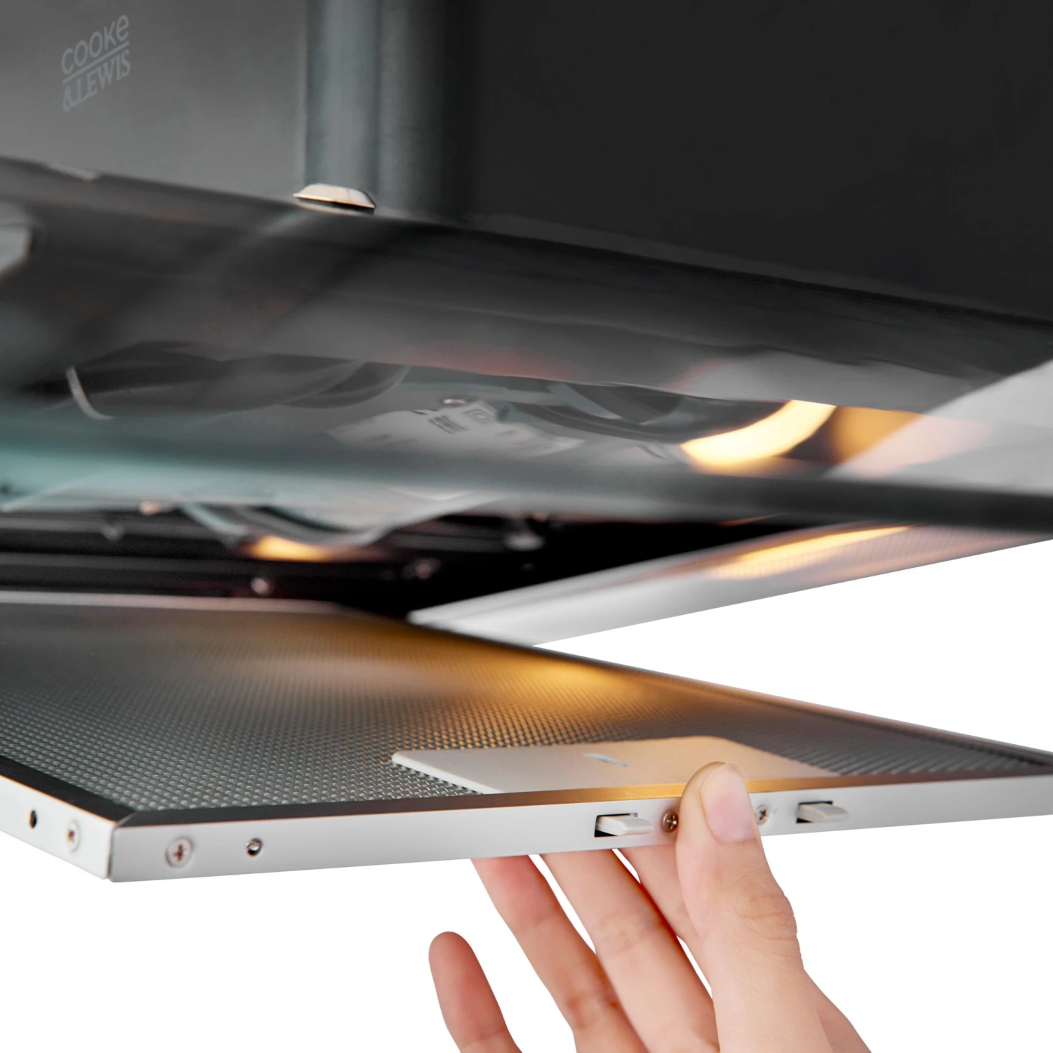 Cooke & Lewis CLCGB60 Black Glass & Stainless Steel Curved Cooker Hood, (W)60cm 7 Cooke & Lewis CLCGB60 Black Glass & Stainless Steel Curved Cooker Hood, (W)60cm - Image 5