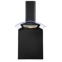 Cooke & Lewis CLCGLEDB60 Black Steel Curved Cooker Hood With Splashback, (W)60cm