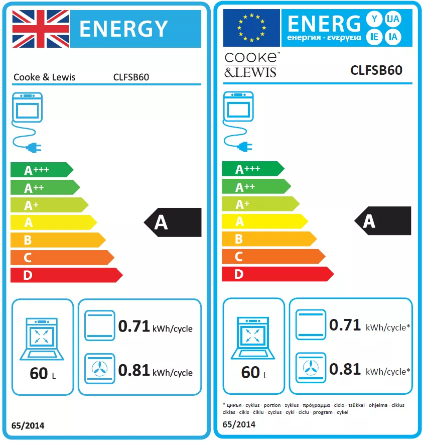 Cooke & Lewis CLFSB60 Built-in Single Fan Oven - Black 10 Cooke & Lewis CLFSB60 Built-in Single Fan Oven - Black - Image 8
