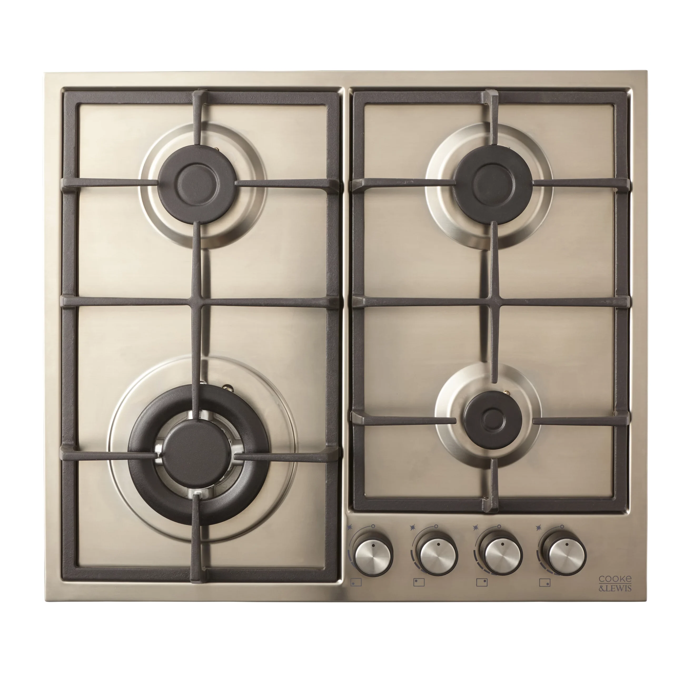 Cooke & Lewis CLGASUIT4 58cm Gas Hob - Inox 3 Cooke & Lewis CLGASUIT4 58cm Gas Hob - Inox