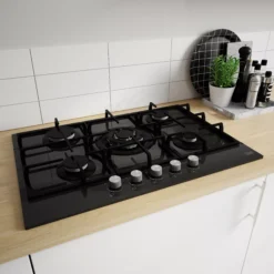 Cooke & Lewis CLGOGUIT5 75cm Gas Hob - Black -Prime Kitchen cooke lewis clgoguit5 75cm gas hob black3663602842217 05bq