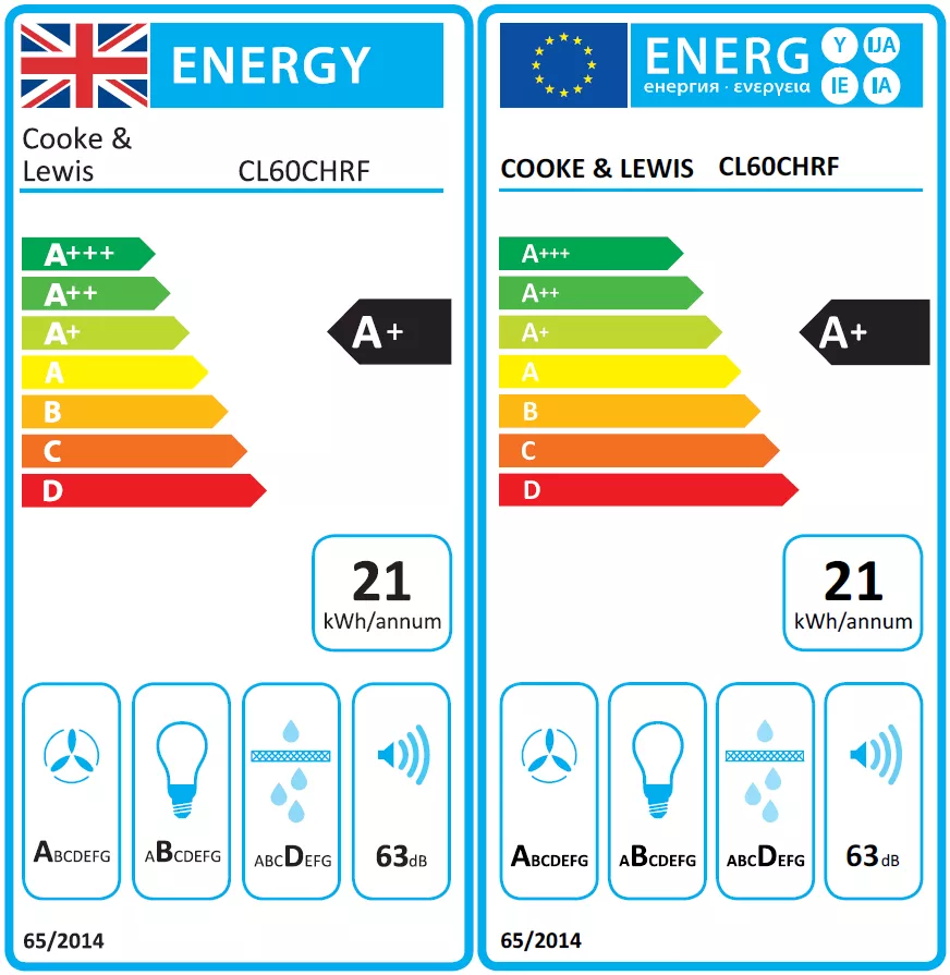Cooke & Lewis CLIND60ERF / CL60CHRF Black Glass & Stainless Steel Integrated Hob & Cooker Hood Pack 10 Cooke & Lewis CLIND60ERF / CL60CHRF Black Glass & Stainless Steel Integrated Hob & Cooker Hood Pack - Image 8