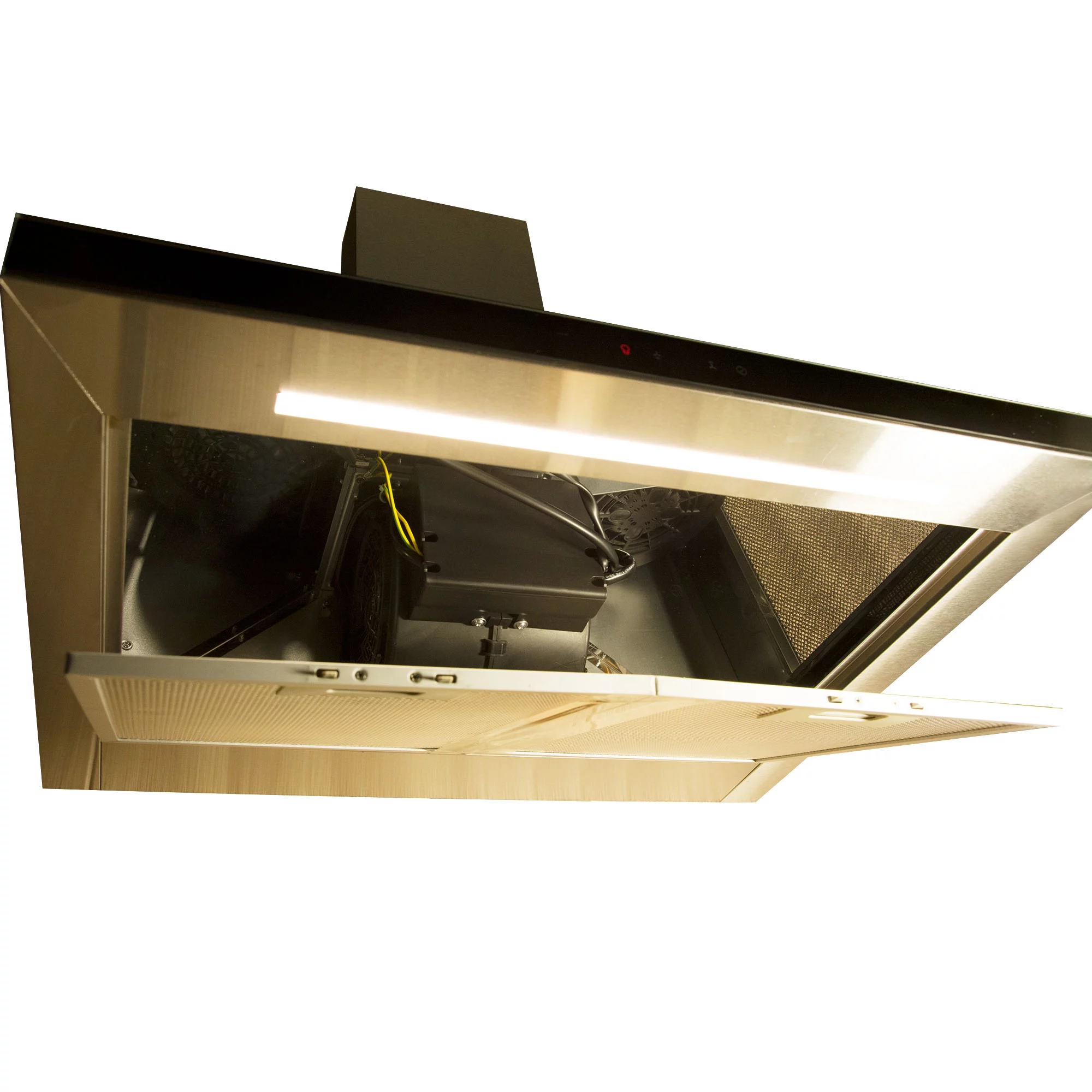 Cooke & Lewis CLIND60ERF / CL60CHRF Black Glass & Stainless Steel Integrated Hob & Cooker Hood Pack 6 Cooke & Lewis CLIND60ERF / CL60CHRF Black Glass & Stainless Steel Integrated Hob & Cooker Hood Pack - Image 4