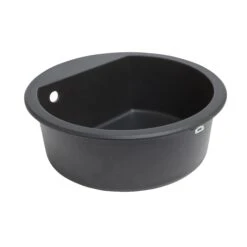 Cooke & Lewis Drexler Black Composite Quartz Circular 1 Bowl Sink (W)510mm -Prime Kitchen cooke lewis drexler black composite quartz circular 1 bowl sink w 510mm3663602901211 02bq