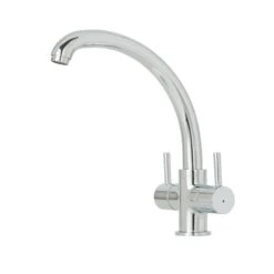 Cooke & Lewis Estatoah Chrome Effect Kitchen Twin Lever Tap