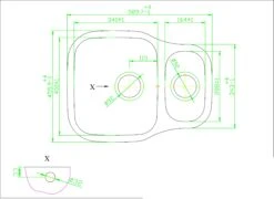 Cooke & Lewis Foucault Inox Stainless Steel Square 1.5 Bowl Sink (W)456mm -Prime Kitchen cooke lewis foucault inox stainless steel square 1 5 bowl sink w 456mm3663602901327 04bq