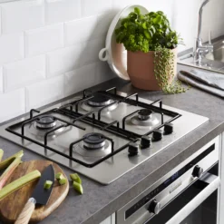 Cooke & Lewis GASUIT4 58cm Gas Hob - Inox -Prime Kitchen cooke lewis gasuit4 58cm gas hob inox3663602842019 30i