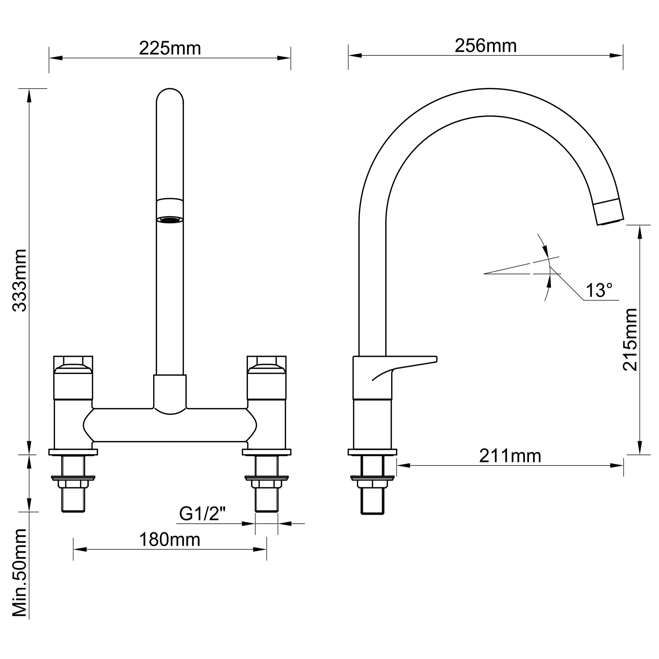 Cooke & Lewis Gordale Chrome Effect Kitchen Bridge Mixer Tap 6 Cooke & Lewis Gordale Chrome Effect Kitchen Bridge Mixer Tap - Image 5